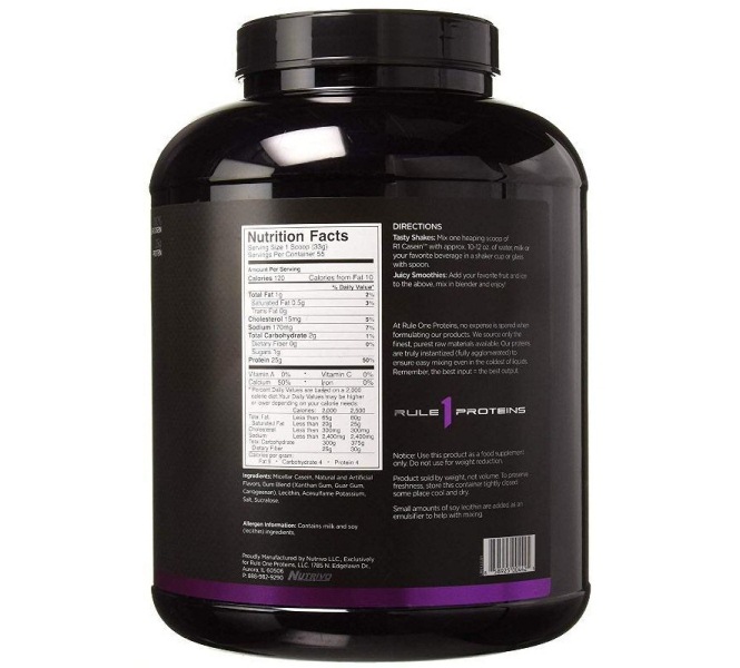 Thực phẩm bổ sung whey hấp thu chậm R1 Rule 1 Casein 55 servings - 4lb