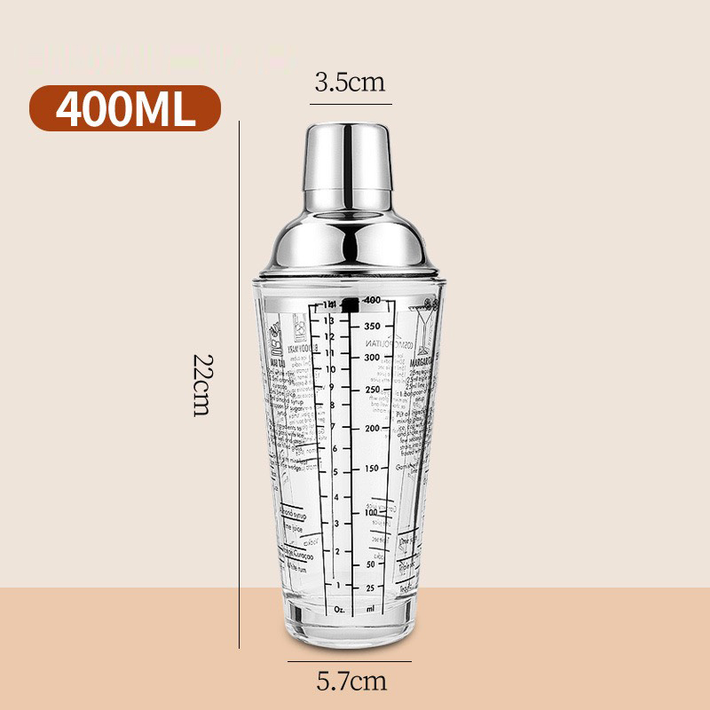 Bình Lắc Shaker Tthủy Tinh 450ml - Glass Shaker 450ml