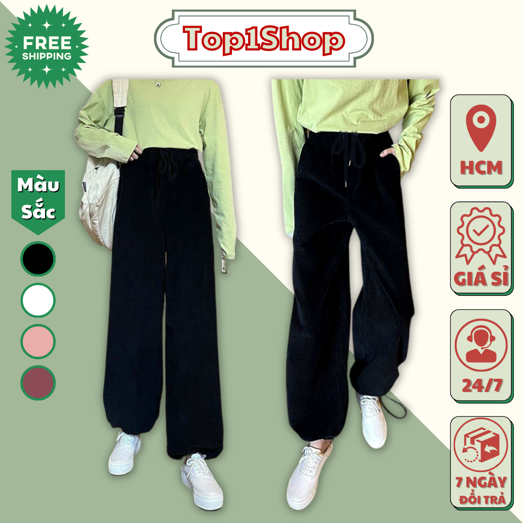 Quần Nhung Ống Suông ,Chất Liệu Vải Nhung Dày Dặn Cao Cấp Phù Hợp Với Mùa Hè Hot Trend .Tp