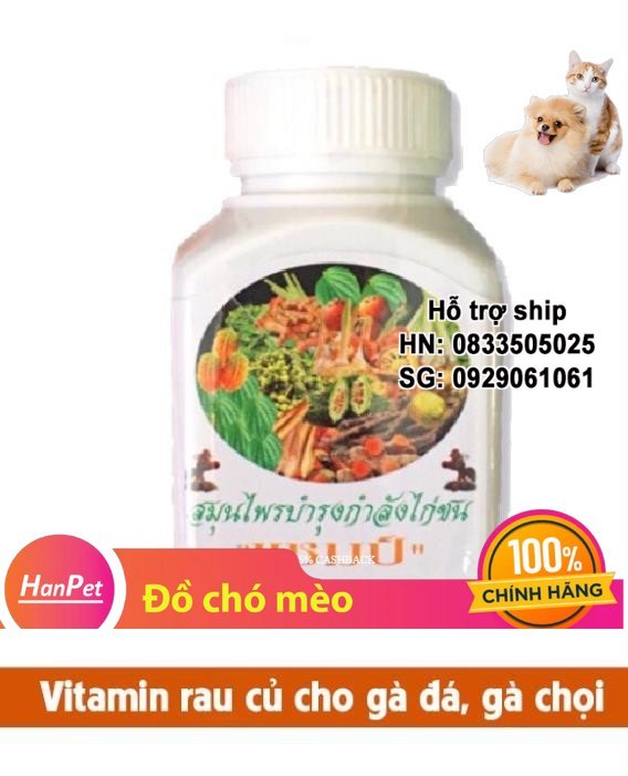 Hanpet - vitamin rau cu- qua- tô-ng hơ-p cho gà đá - lo- 100 viên