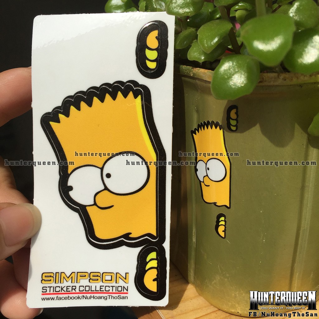 Hình Dán Simpson Decal Cao Cấp Chống Nước, Sắc Nét, Bền Màu, Dính Chặt. Sticker Logo Trang Trí Mọi Nơi Dễ Thương. Tem Xe