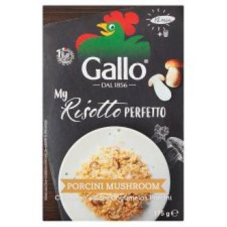 Gạo Ý Risotto với 4 loại phomai hiệu Gallo 210G, Gạo Ý Risotto Perfetto với Nấm Riso Porcini Mushroom hiệu Gallo 210G