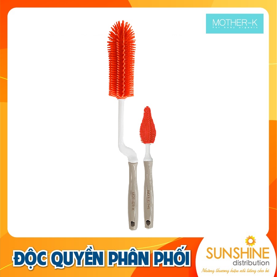BỘ CHỔI CỌ SILICONE MOTHER-K HÀN QUỐC (ĐỎ)