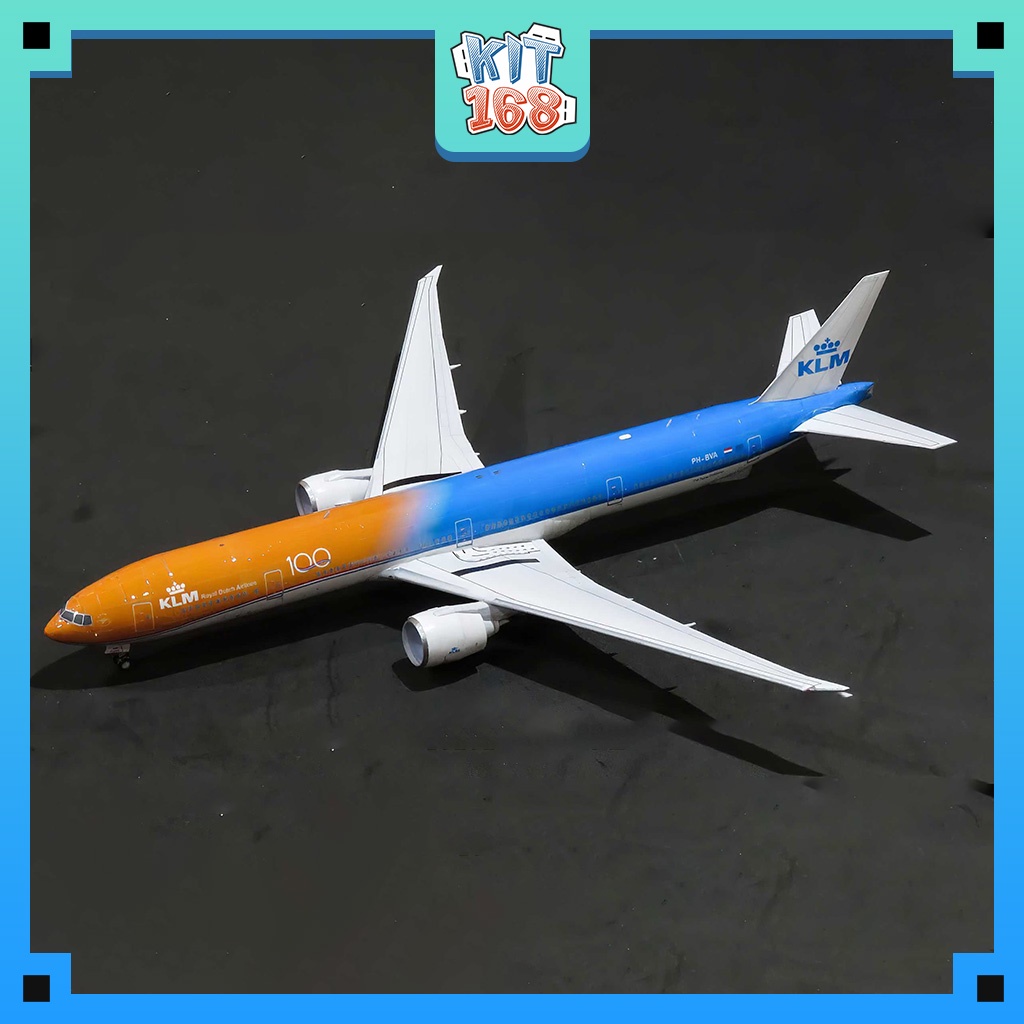 Mô hình giấy máy bay boeing 777-300er klm orange pride