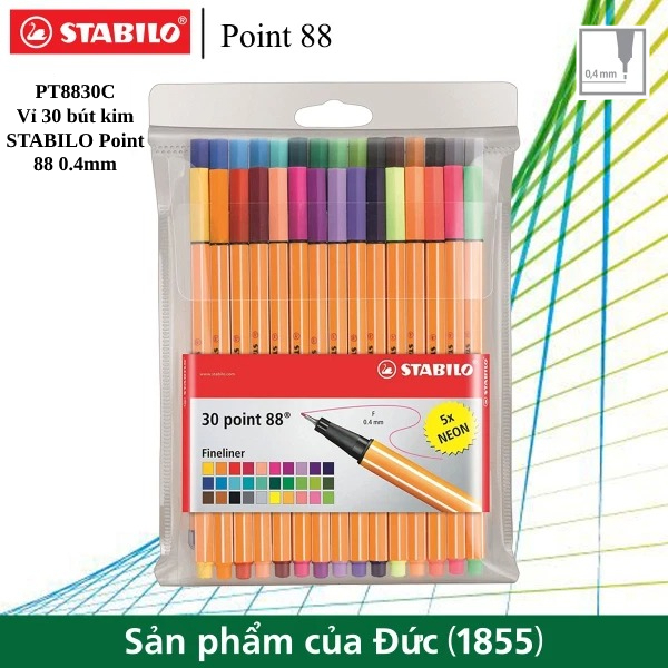 Bộ 30 Bút kim STABILO Point 88 0.4mm