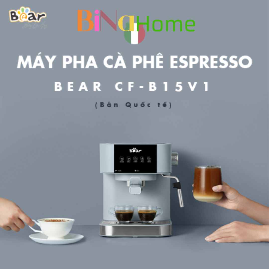 (Có sẵn BH 18 tháng) Máy Pha Cà Phê Bear KFJ-A15L1 (CF-B15V1) Màu Xanh BINAHOME