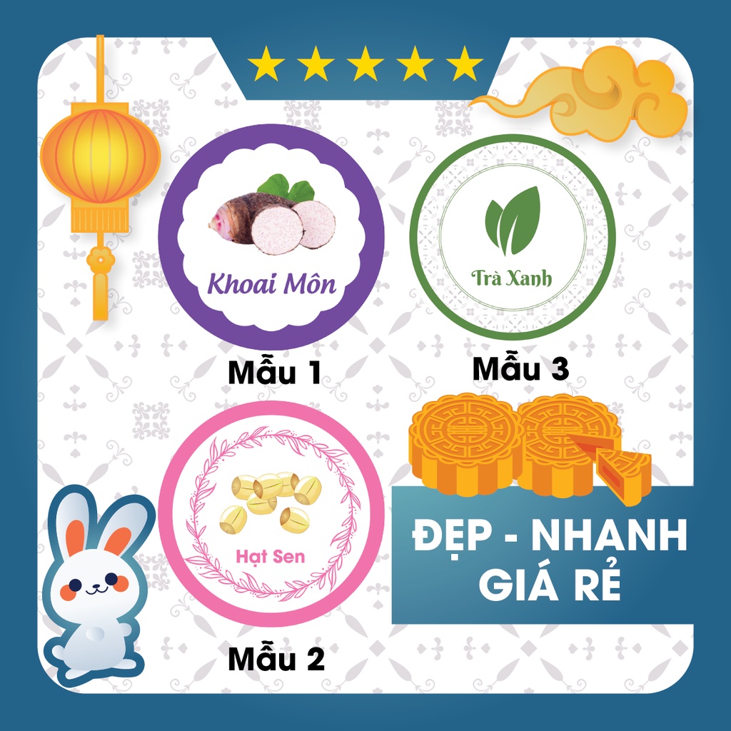 [Combo] Tem Bánh Trung Thu 100 tem mẫu 1.2.3
