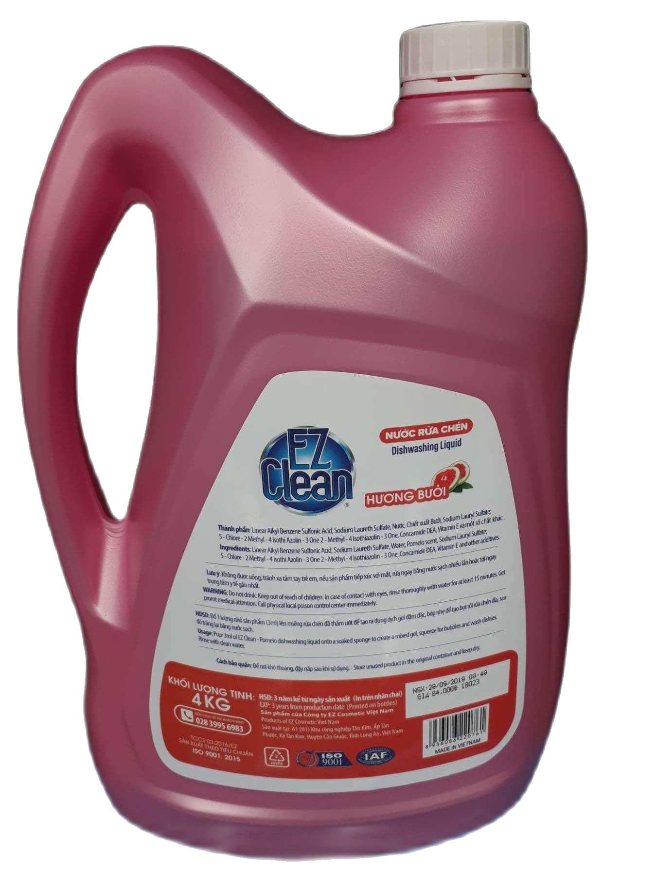 Nước rửa chén EZ 4Kg hương bưởi