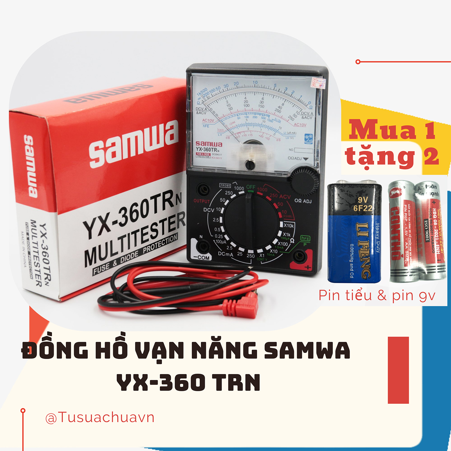 Đồng hồ vạn năng SAMWA YX-360TRN tặng kèm pin, hàng chuẩn loại xịn chính hãng CÓ BẢO HÀNH