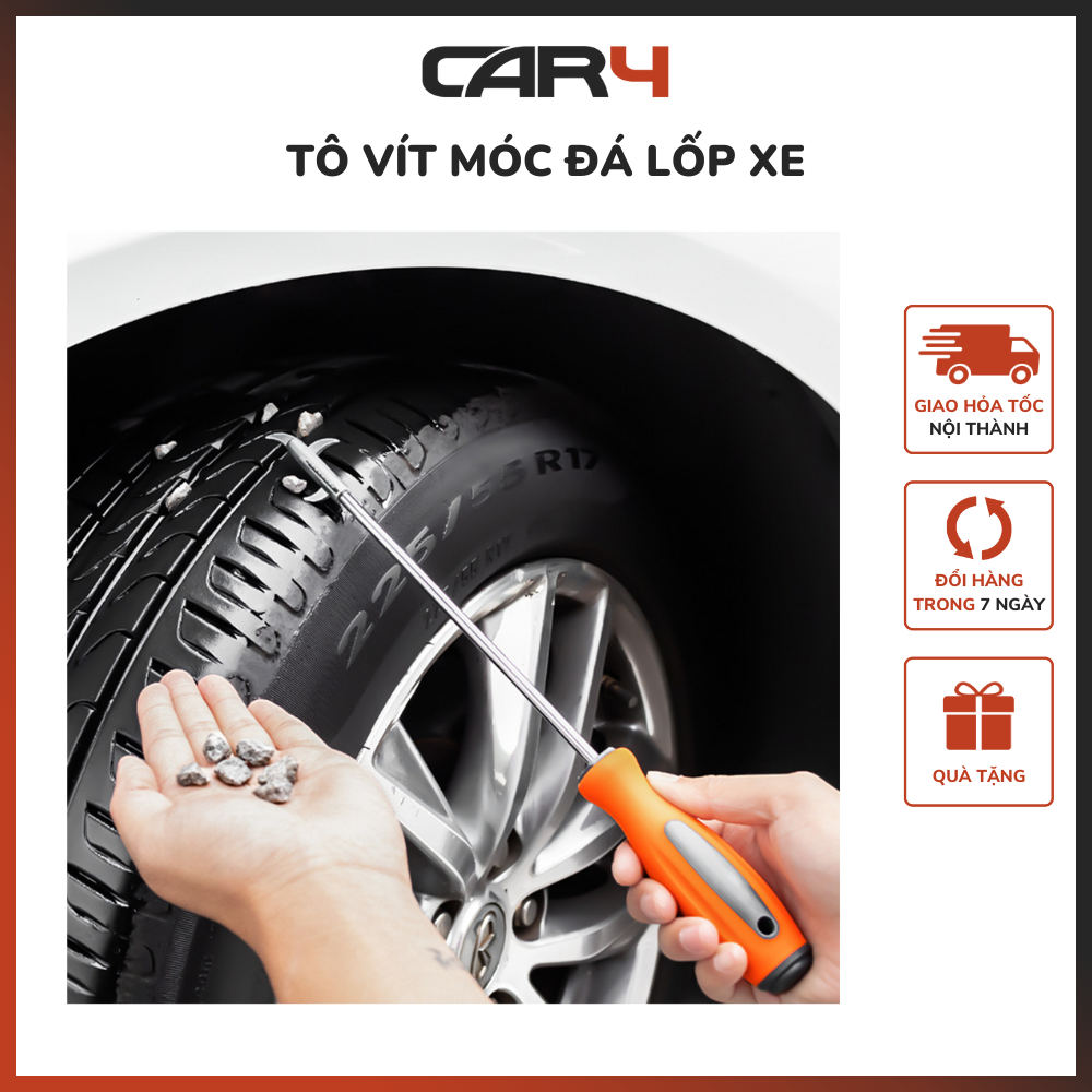 Tô vít móc đá lốp xe 2 trong 1 Car4 - (KM Khai Trương)