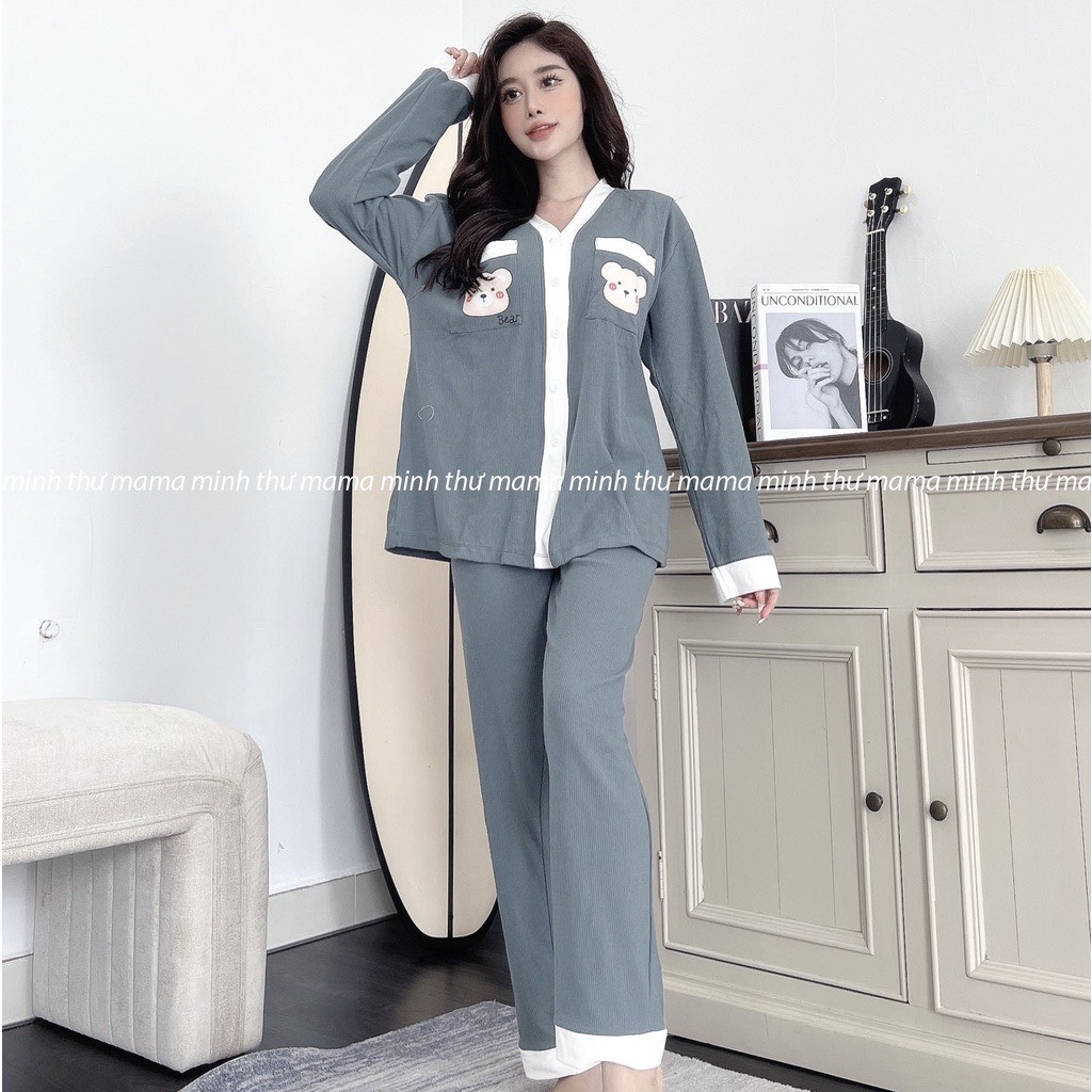 Bộ bầu - bộ sau sinh - chất liệu (Gân Tăm mềm) - ( Bo Gân - Dài )