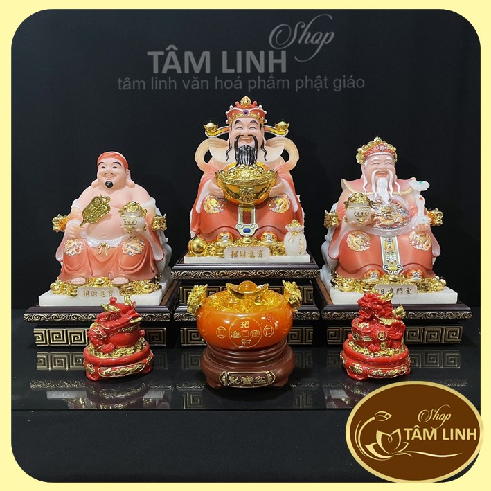 Đôn Gỗ Hình Vuông Có Hoa Văn Màu Vàng Nổi nhiều cỡ- TamLinhNgocBao