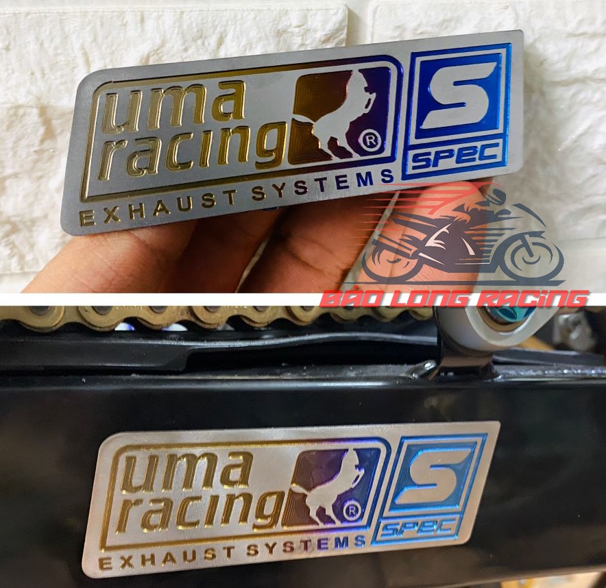 Tem TiTanium Hình Uma gắn xe máy (100% Titan)