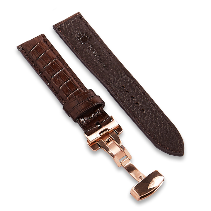 Watch chain crocodile leather brown size 17/19/21/23mm-leather strap lake SCSLN004KB, warranty 12T genuine from Sam leather
