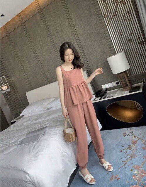 Sét bộ babydoll hai dây phong cách TTSA0113