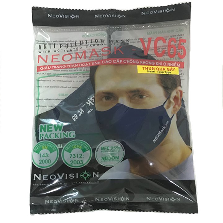 Khẩu Trang Chống Bụi NeoMask VC65 - Loại Thun Quàng Gáy Hàng Chính Hãng