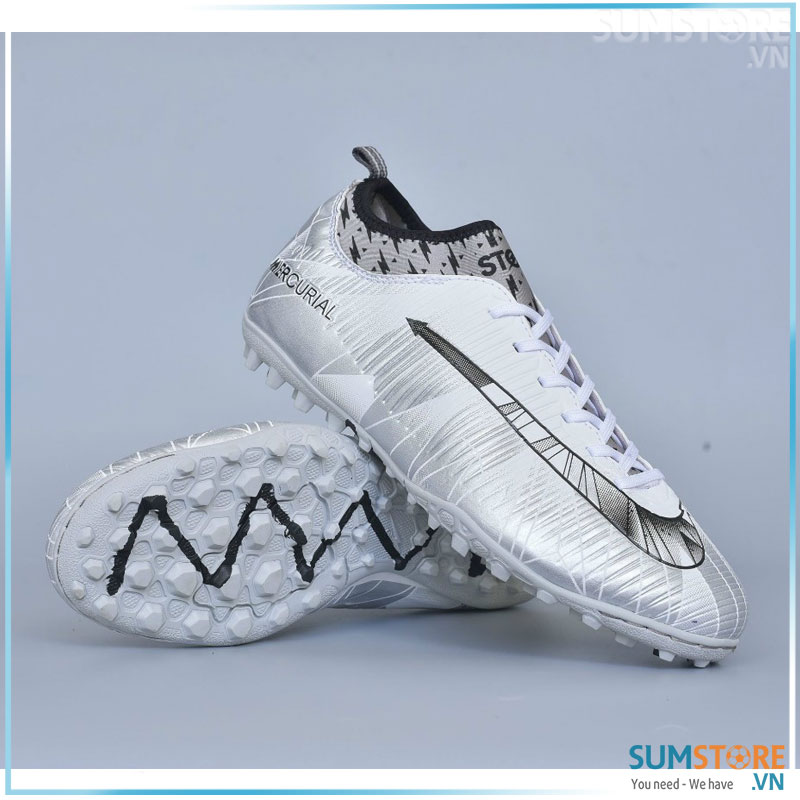 Giày Đá Bóng Cổ Thun XFaster Mer Bạc Cực Đẹp - Giày Đá Banh Cao Cấp 2022