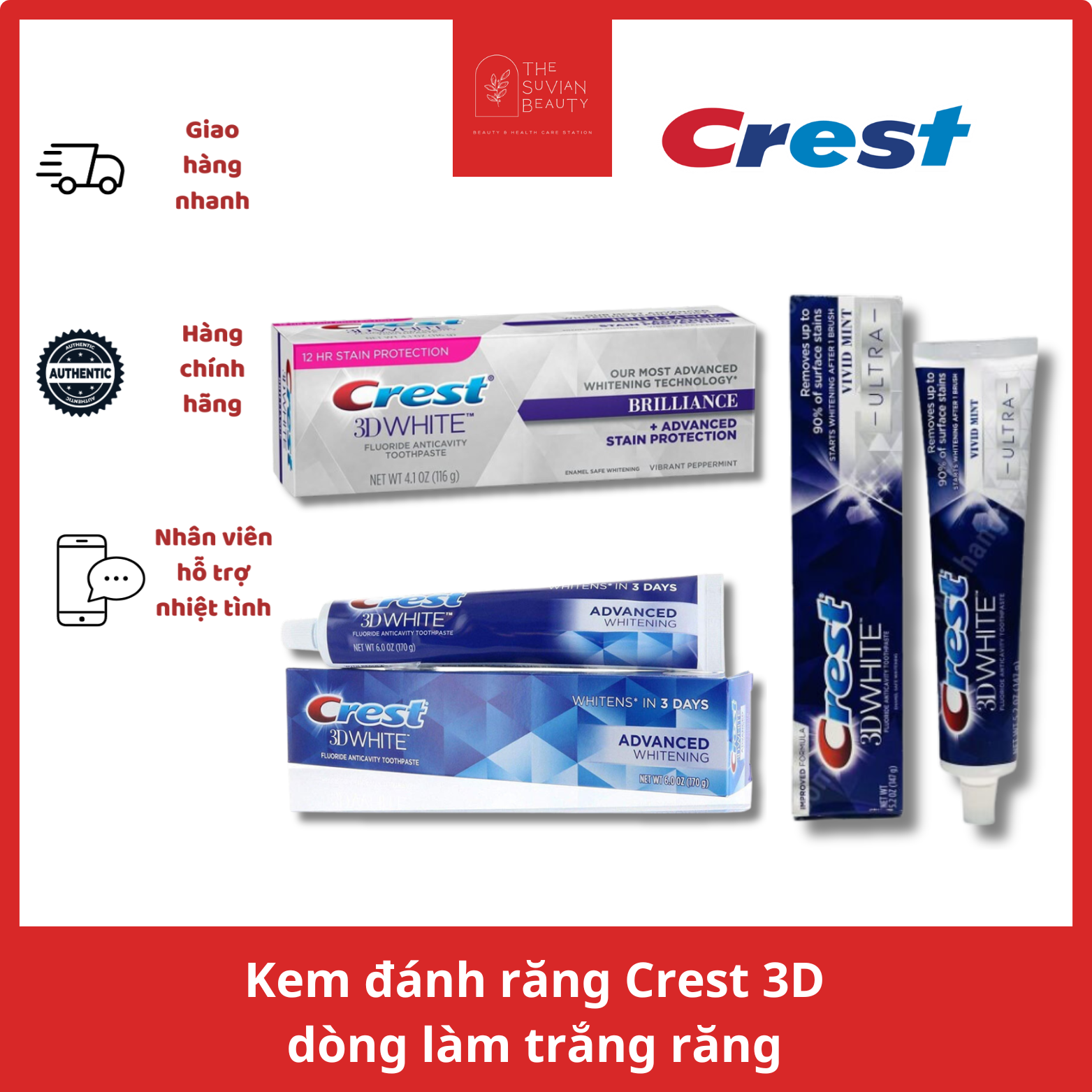 Crest 3D White Toothpaste - Multi Types