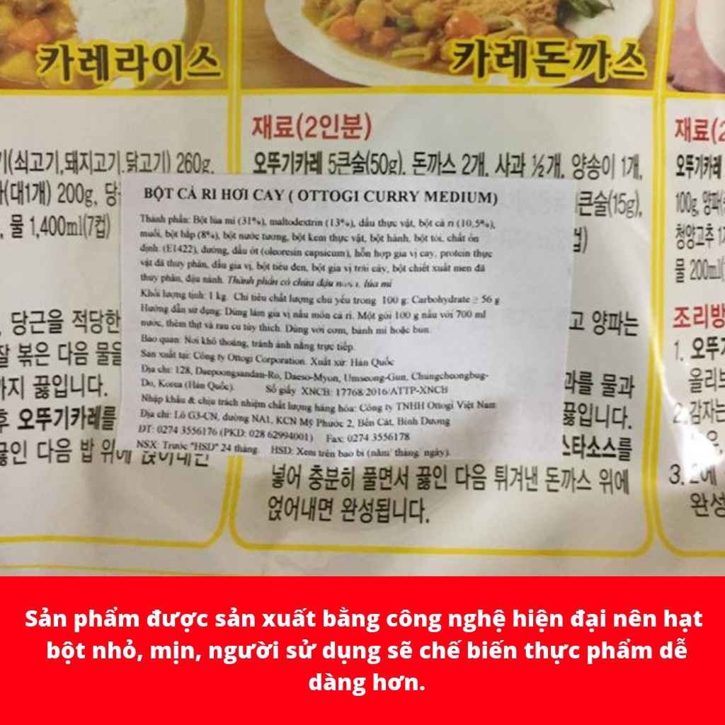 BỘT CÀ RI HƠI CAY OTTOGI HÀN QUỐC GÓI 1KG