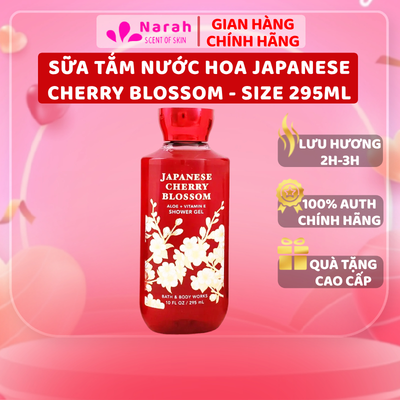 JAPANESE CHERRY BLOSSOM - Sữa tắm nước hoa BBWs Japanese Cherry Blossom giúp da mịn màn & lưu hương size 295ml - Narah ScentOfSkin