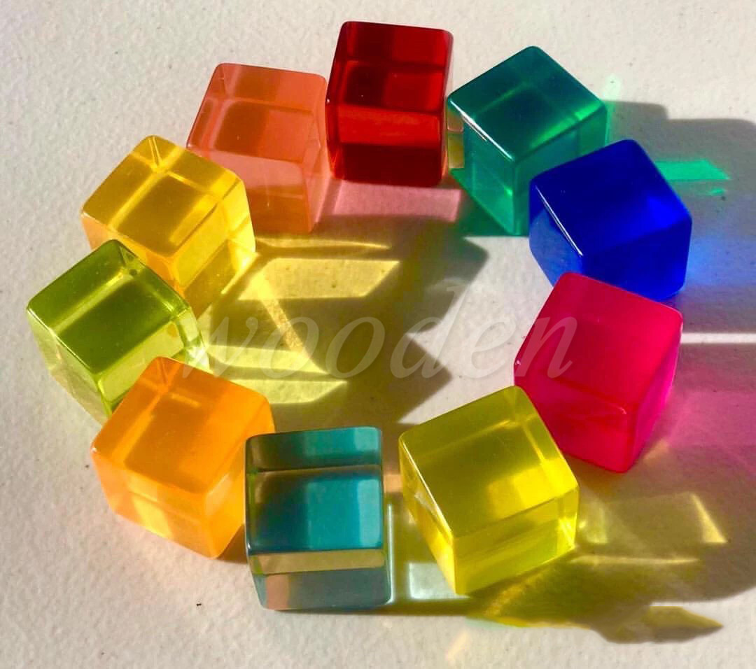 Acrylic Cubes Blocks Gem Blocks Kids Learning Color Light & Shadow