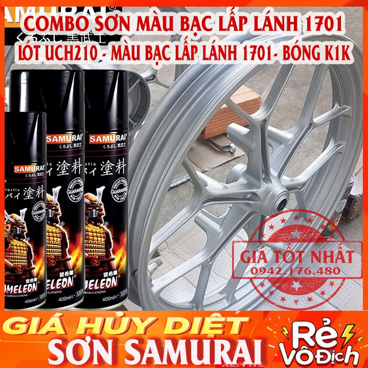Combo sơn samurai màu bạc 1701 3 bước
