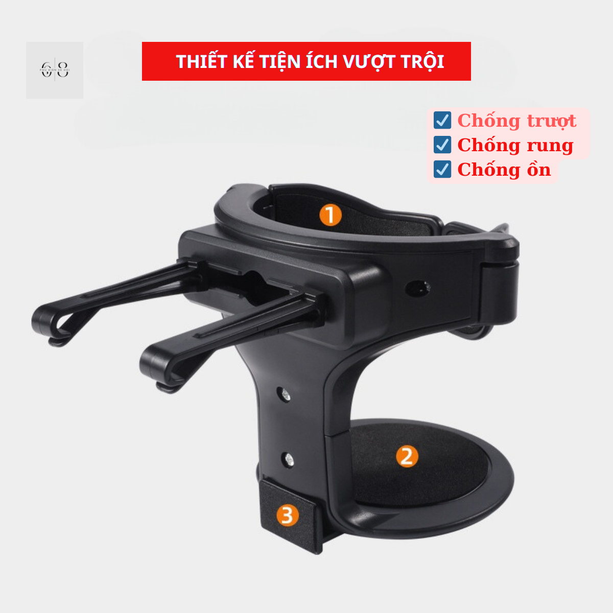 Giá Để Cốc Trên Xe Ô Tô, Gắn Cổng Điều Hòa Không Khí, Gấp Gọn Lại Được Thông Dụng, PKXH68