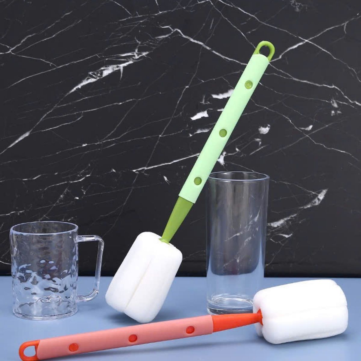 Bộ cọ rửa bình đầu mút xốp làm từ bọt biện rửa sạch mọi vết dơ, 3 nấc chiều dài tối đa 40cm sủ dụng tiện lợi