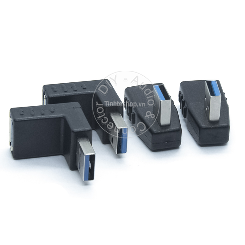 1 chiếc - Đầu đổi USB 3.0 đực sang cái bẻ góc phải - USB 3.0 AM-AF adapter