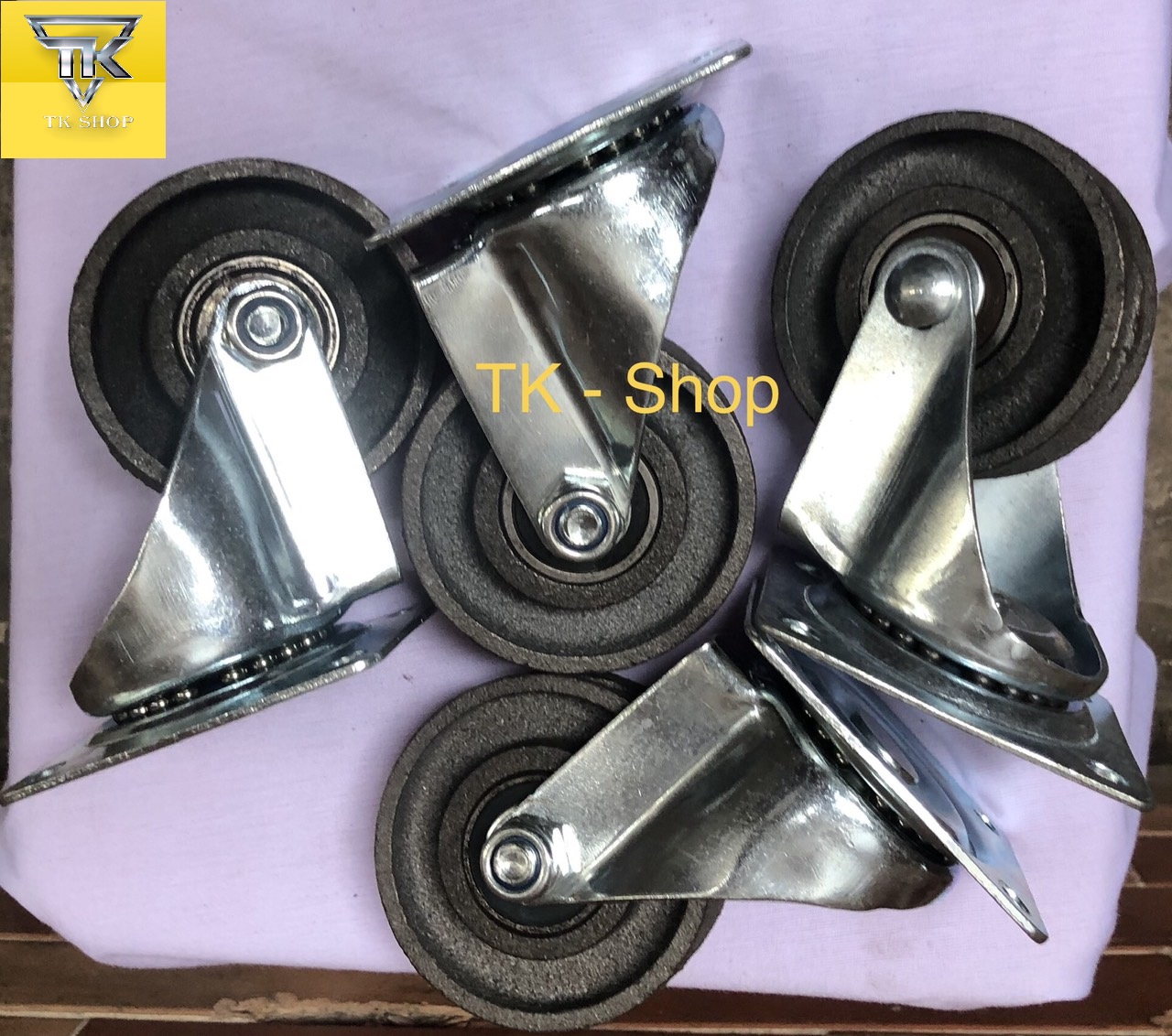 Bộ 4 bánh xe đẩy gang đúc 75x32