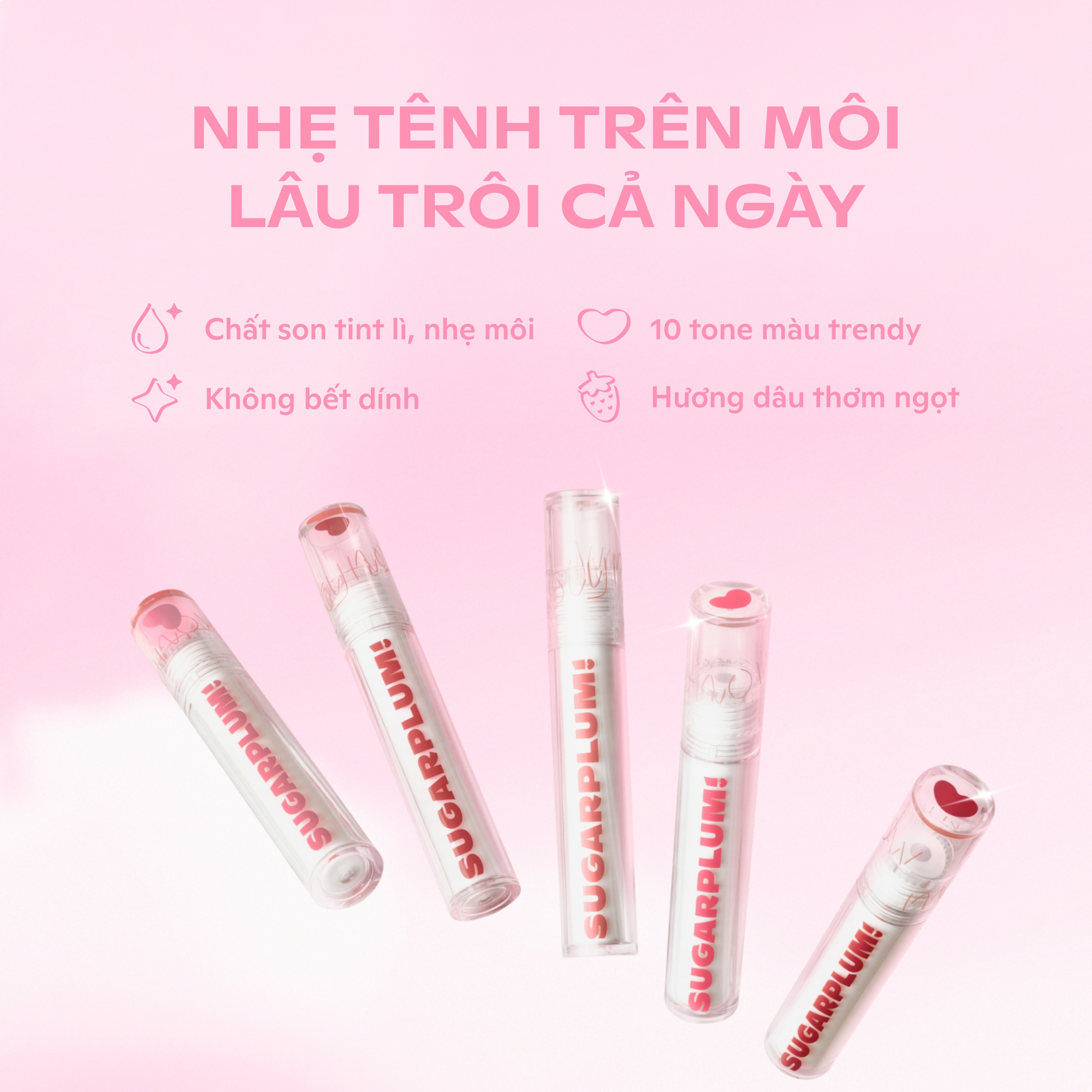 Combo 2 Son Tint Nước Mịn Lì Thuần Chay SUGARPLUM MistyNow Blurring Tint (2 x 3.8g)