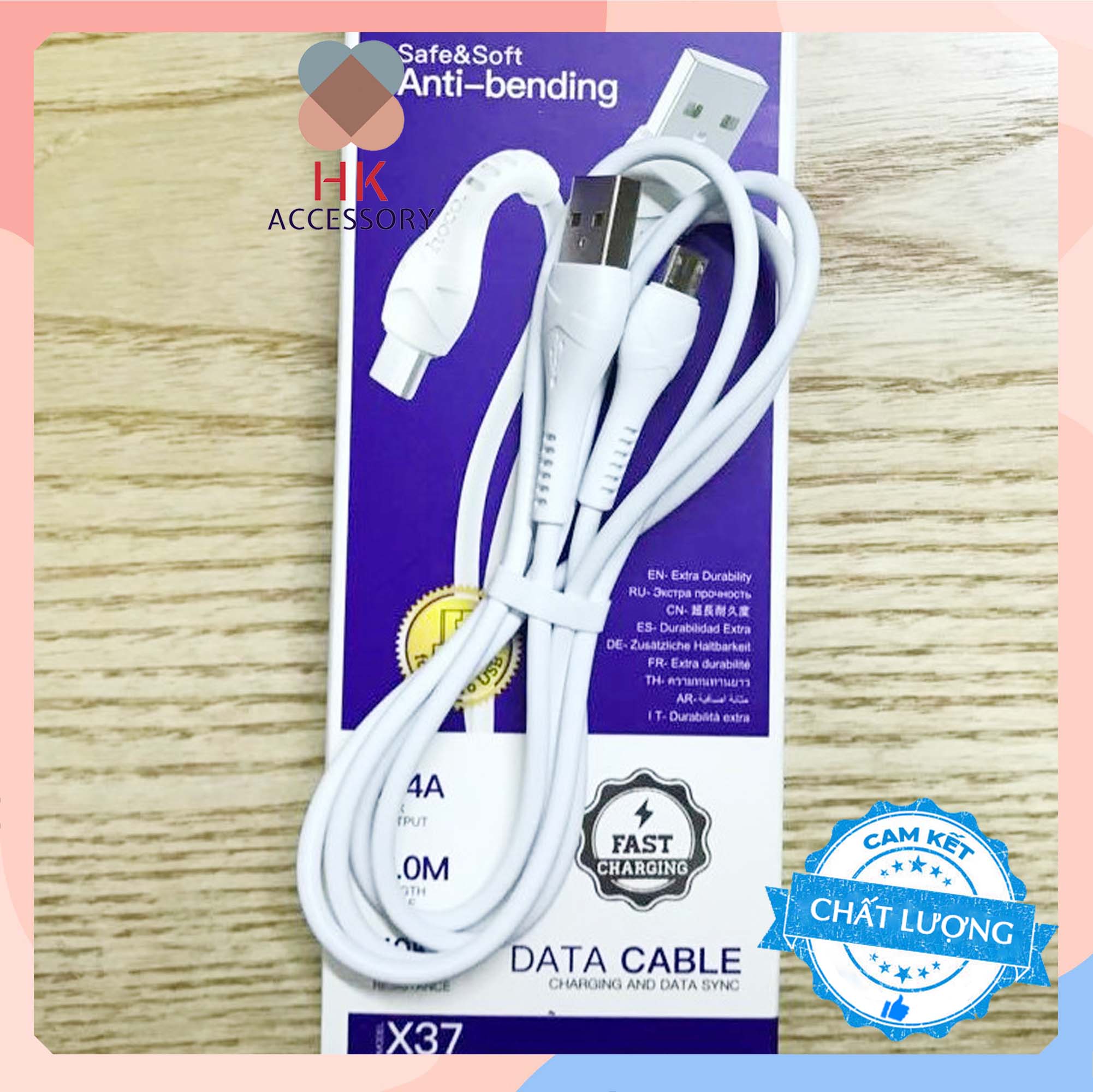 Cáp sạc nhanh HOCO X37 Chuẩn Micro USB Hàng chính hãng