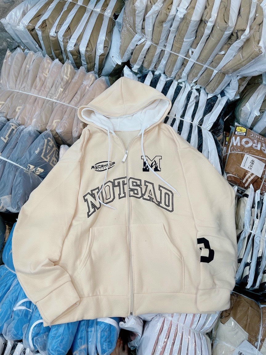 [HCM]ÁO KHOÁC NỮ ÁO HOODIE 2 NÓN NOTSAD SIÊU ĐẸP CHẤT NỈ NGOẠI DÀY DẶN XUONGSIMIENNAM