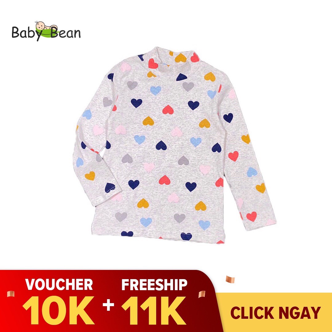 Áo Thun Cotton Cổ Lọ Bé Gái BabyBean