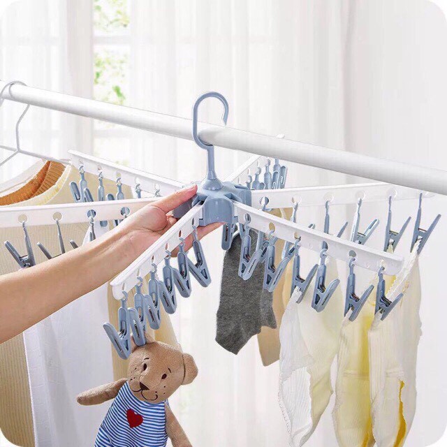 Móc chùm tròn 36 kẹp phơi quần áo có thể gấp gọn