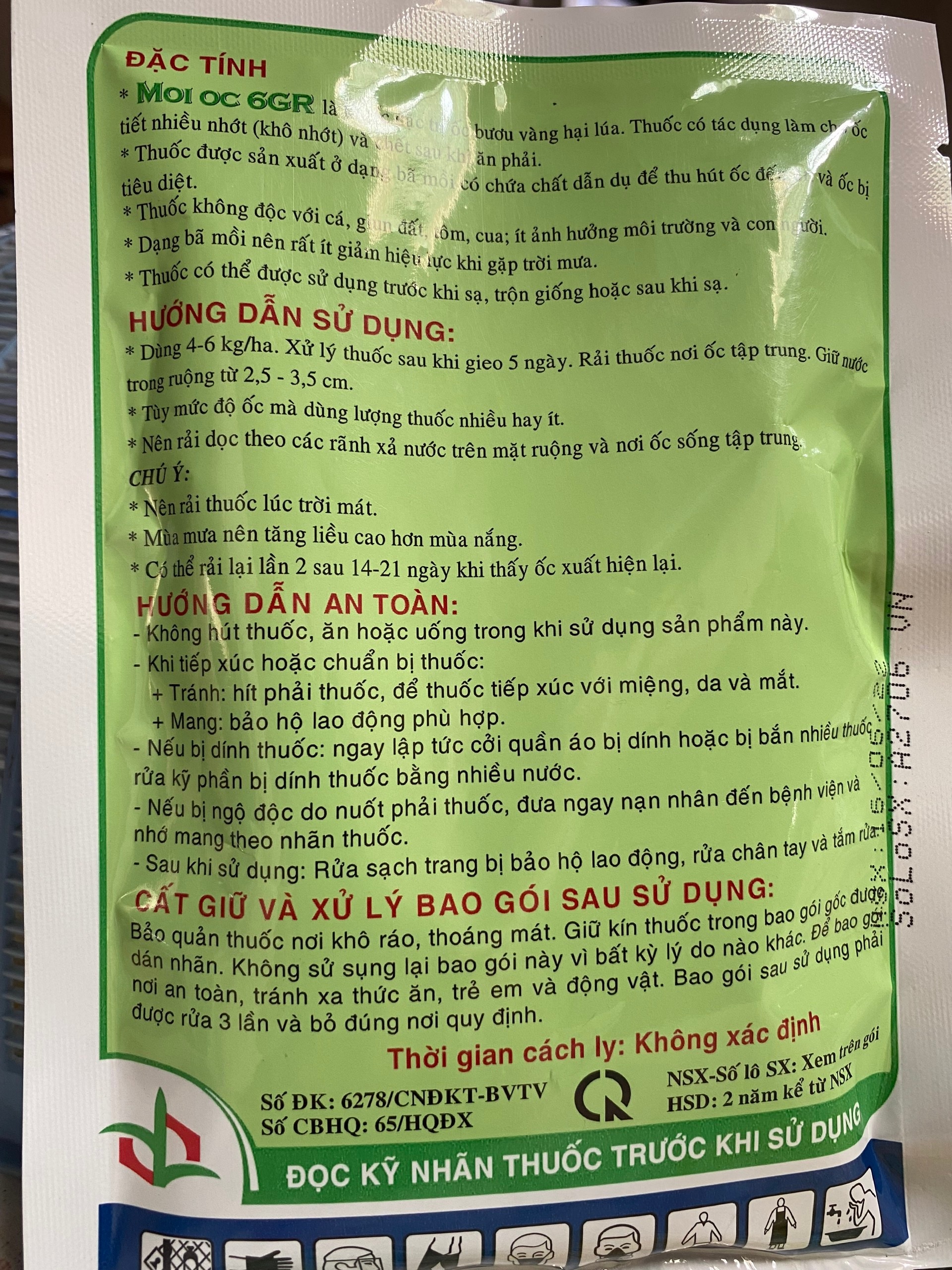 BẢ TRỪ ỐC MOI OC 6GR GÓI 100GR