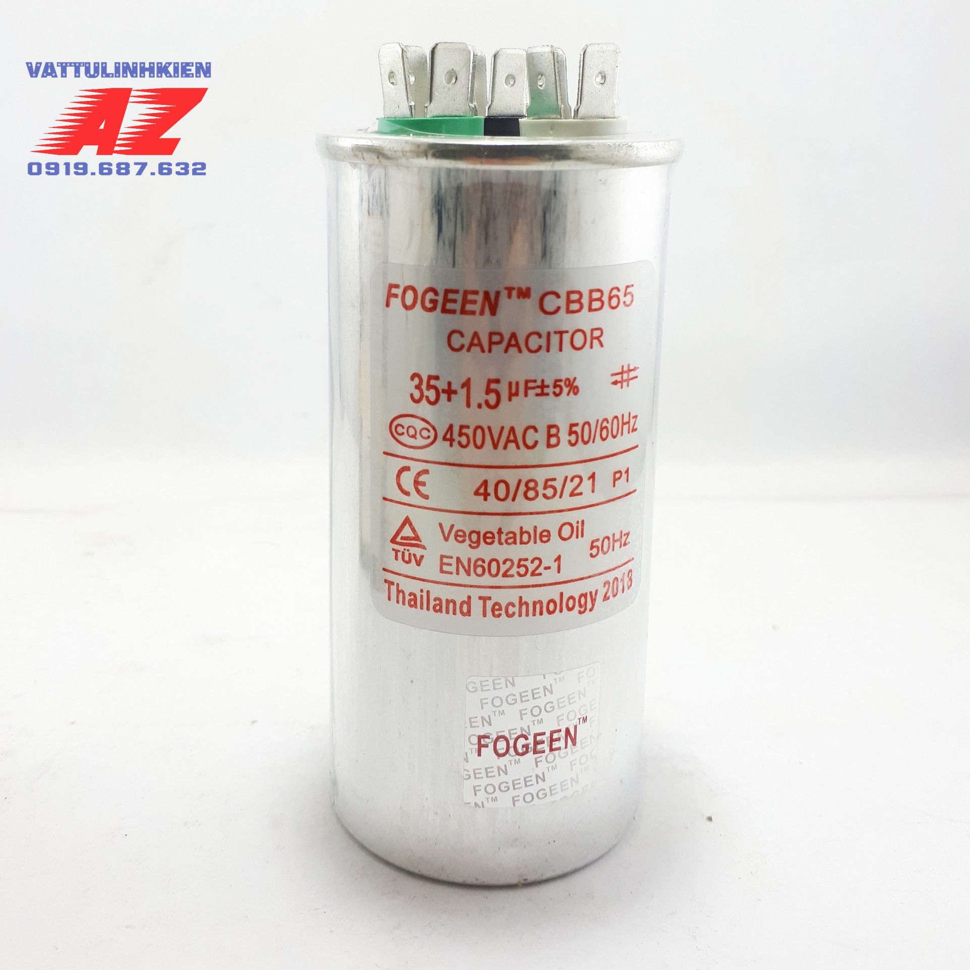 Tụ điện điều hòa 3 chân FOGEEN CBB65 35+1.5mF+5%