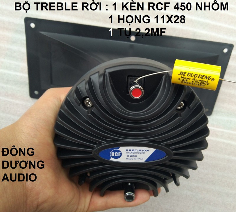 BỘ TREBLE RỜI RCF 450 NẮP NHÔM - 1 KÈN + 1 HONG 11X28 + 1 TỤ 2,2MF