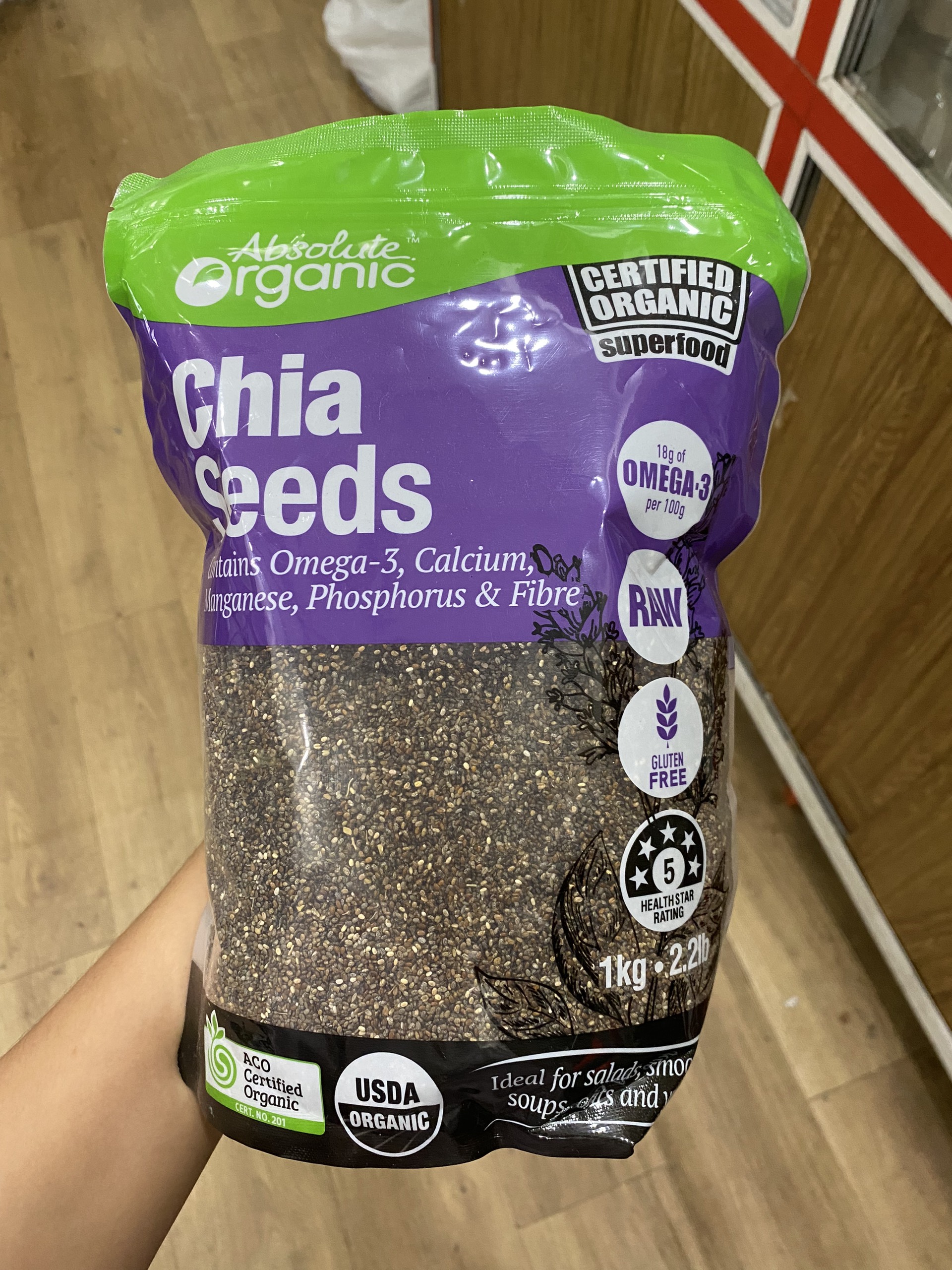 Hạt Chia Tím Úc Organic 1kg ( Date Mới 2024 )