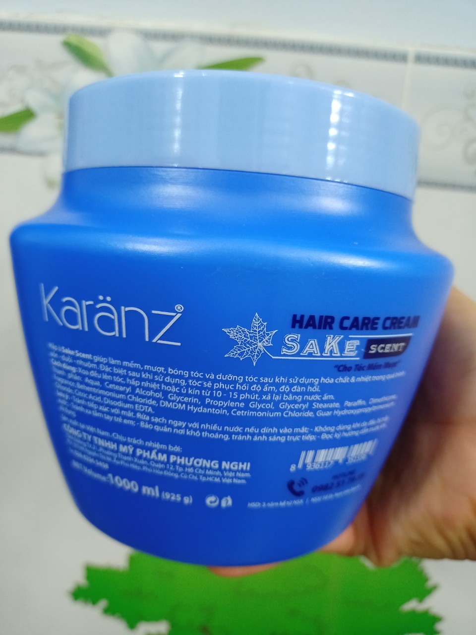 1000ml Dầu hấp phục hồi tóc Sa Kê tóc xanh dương Karanz