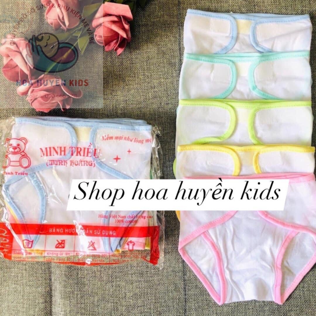Combo 10 quần vải đóng bỉm tả vải dán sơ sinh thun cotton 100% 0-8kg