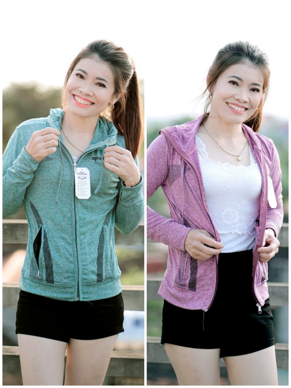 Áo khoác thun lạnh chất mềm nhẹ mát mịn(Size 40-80kg)/Áo khoác đốm có nón 4 túi
