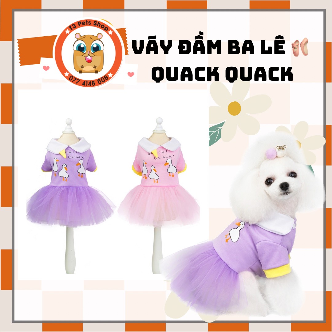 váy đầm ngỗng ren xòe cho chó mèo - T3 PETS SHOP