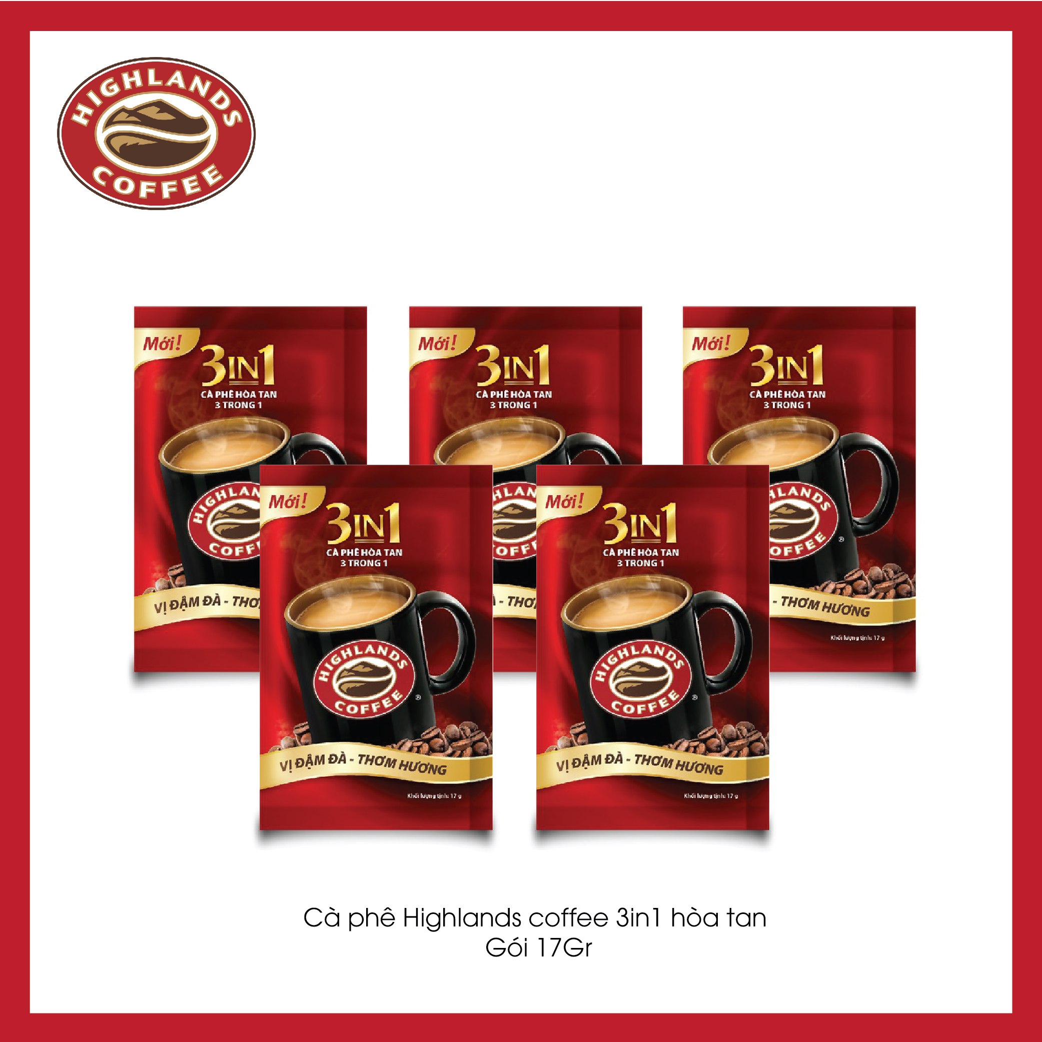 Cà phê hòa tan 3in1 Highlands Coffee (50 gói x 17g)