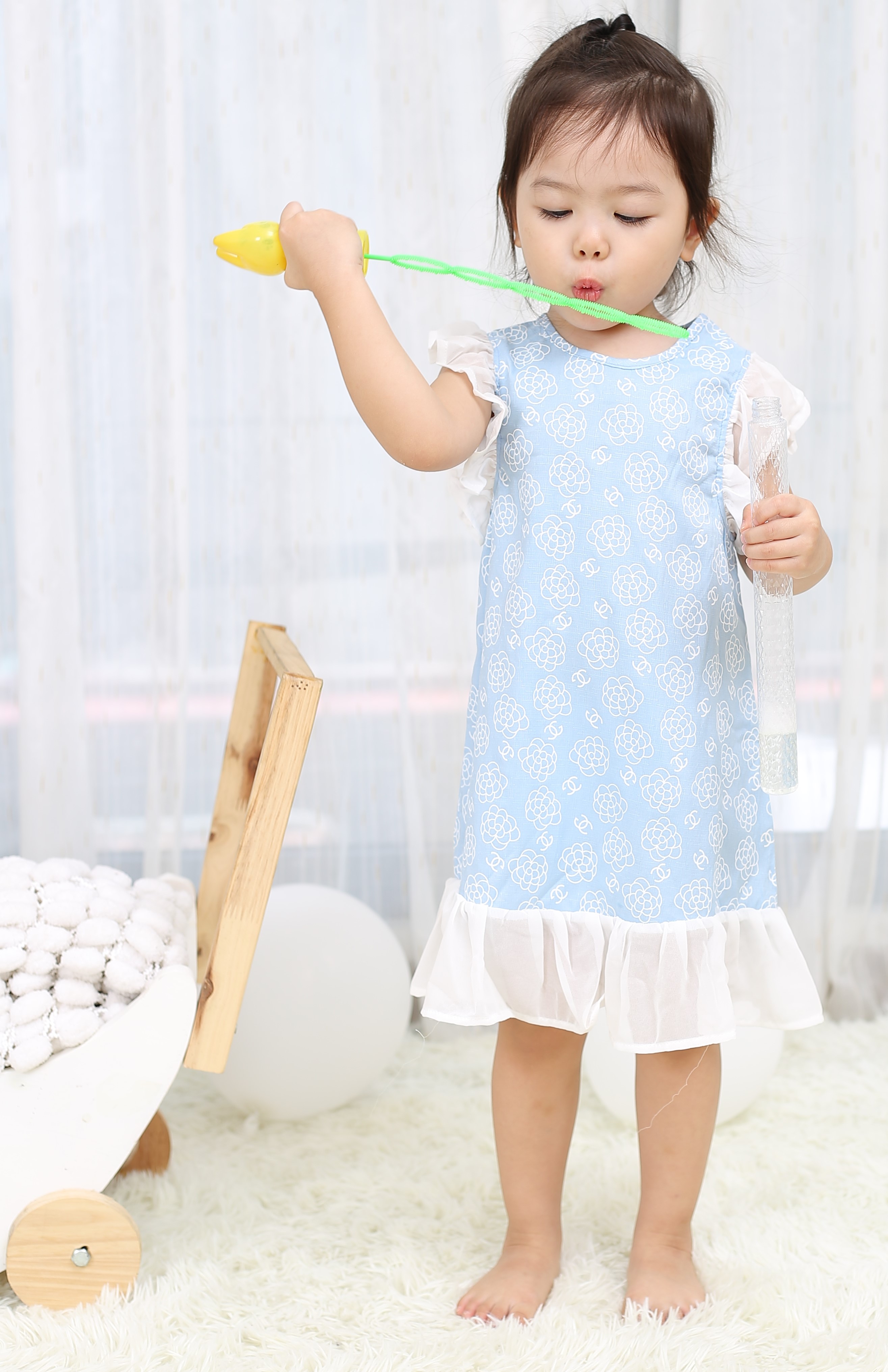 Váy bé gái đuôi cá tay bồng Cute M73