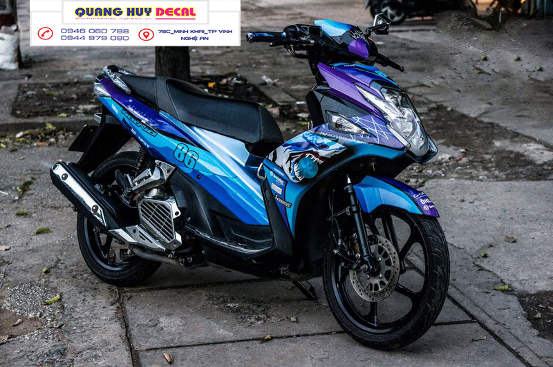 Tem trùm Nouvo SX cá mập xanh dương shark - Độ dán team trùm decal xe máy Nouvo SX cá mập xanh dương shark - Team trùm decal xe máy Nouvo rẻ đẹp và chất