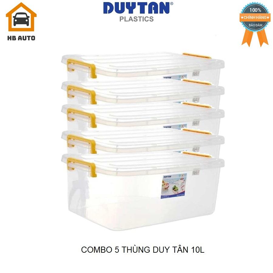 [FreeshipMAX] [HCM]Combo 5 Thùng Nhựa Duy Tân Trong Suốt 10 Lít (41.2 x 27.2 x 14.5 cm) No.H115