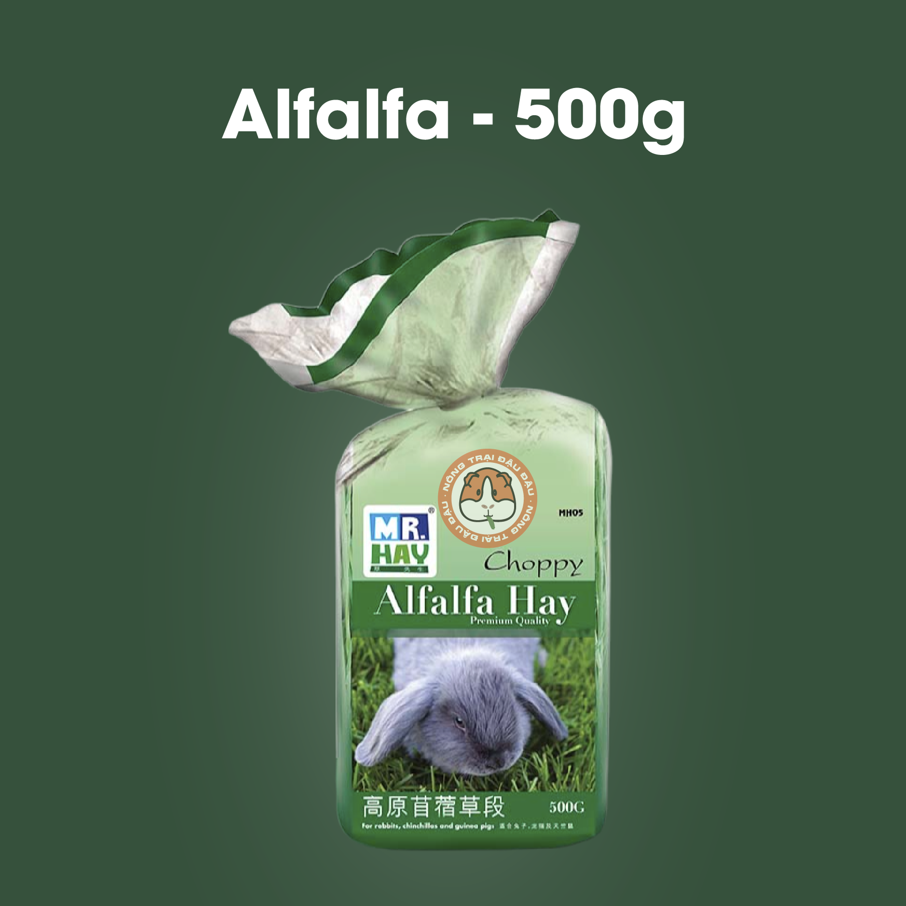 Cỏ alfalfa / timothy mrhay cắt khúc sẵn cho thỏ, bọ ú, chinchilla 500g, 1kg - mh05, mh06, mh09