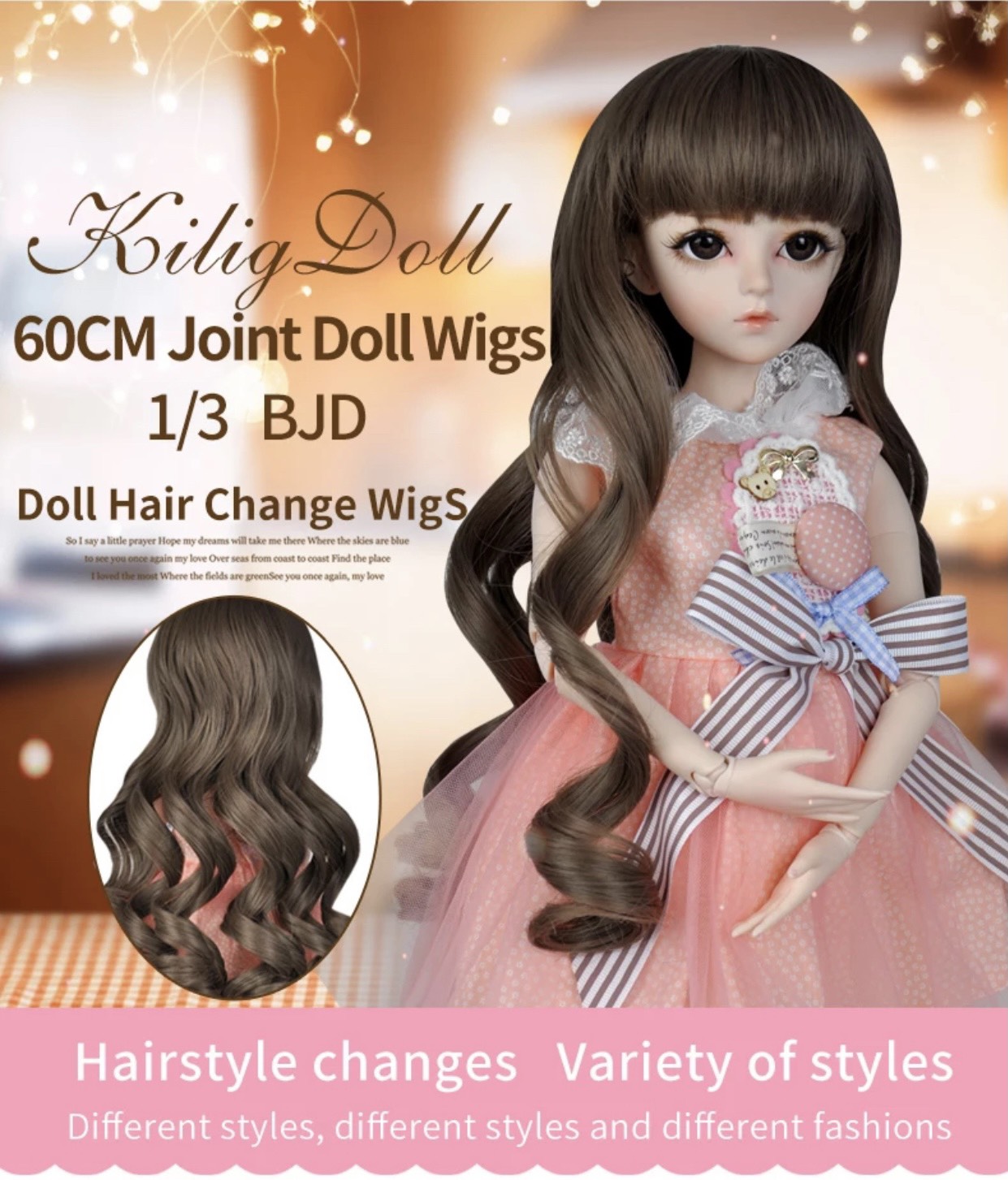 Tóc Giả Búp Bê BJD 1/3 - Mềm Mại Như Tóc Thật