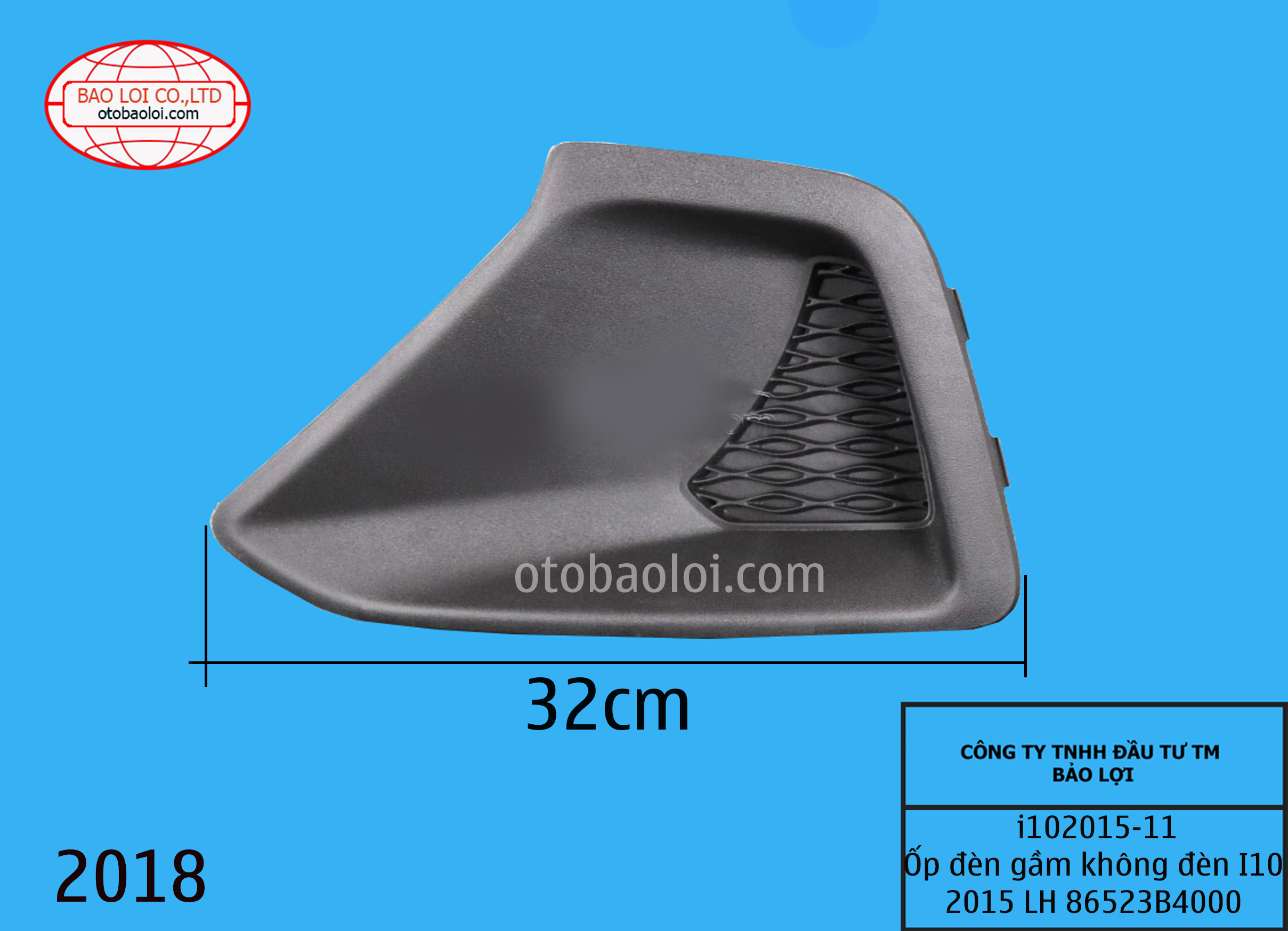 Ốp đèn gầm không lỗ hyundai i10 2014-2016